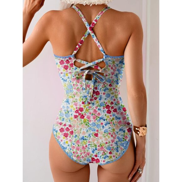 Eomenie Women's SMALL One-Piece Swimsuit Tummy Control Slimming Bathing Suit NEW - Picture 3 of 3